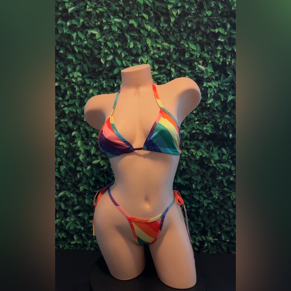 Rainbow Exotic Dancewear Stripper Outfit Lingerie